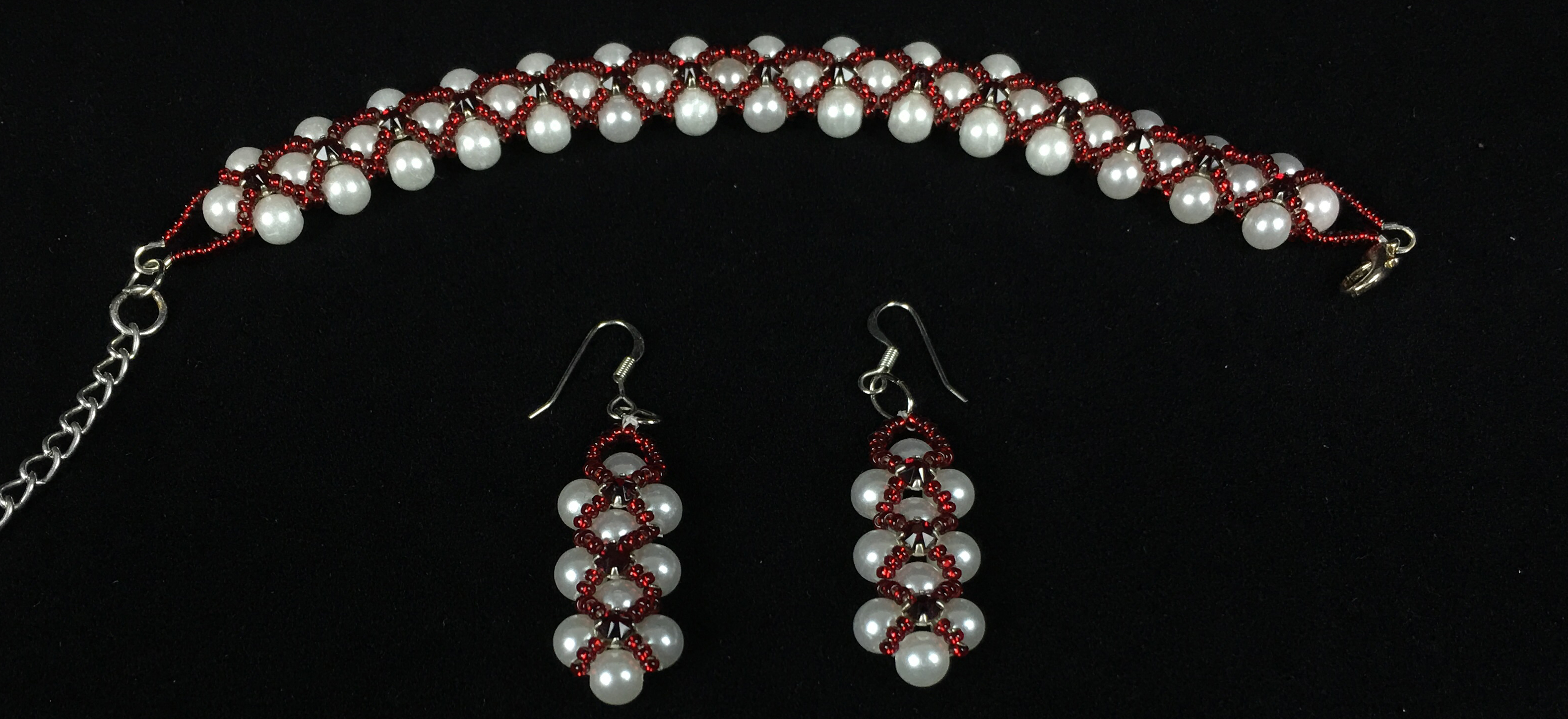 Gorgeous Red and Pearl Set
